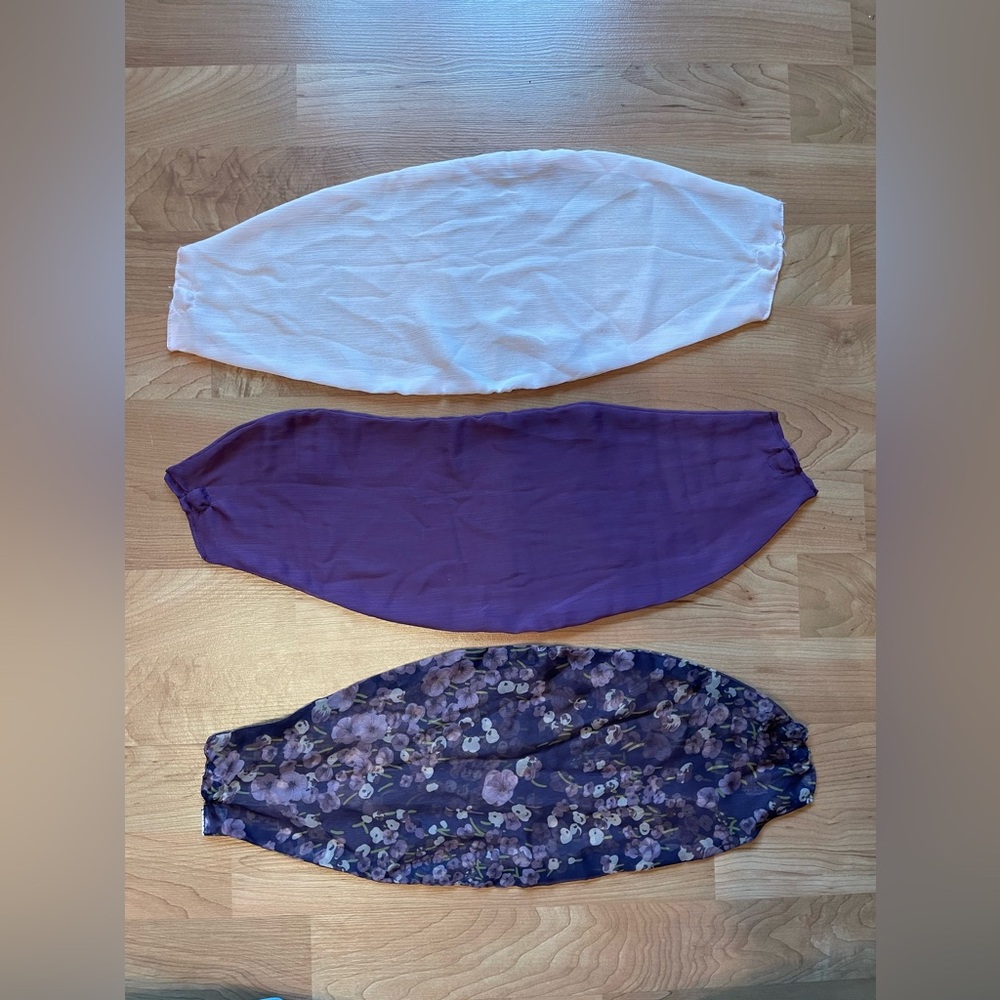 Set of 3 Small Magnetic Purple Scarves